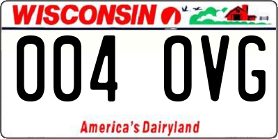WI license plate 004OVG