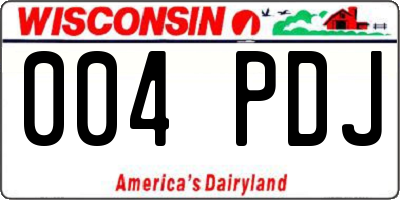 WI license plate 004PDJ