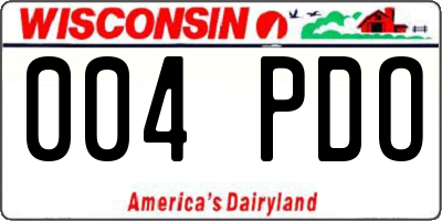 WI license plate 004PDO