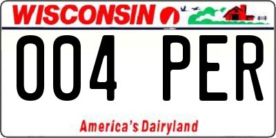 WI license plate 004PER