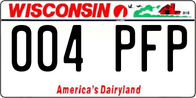 WI license plate 004PFP