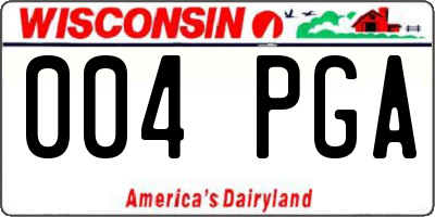 WI license plate 004PGA