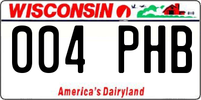 WI license plate 004PHB