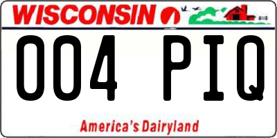 WI license plate 004PIQ