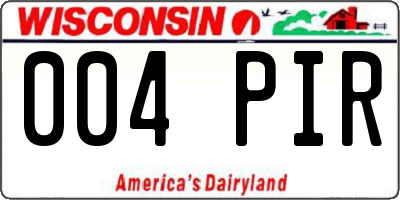 WI license plate 004PIR