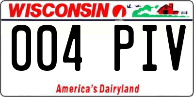 WI license plate 004PIV