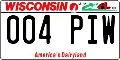WI license plate 004PIW