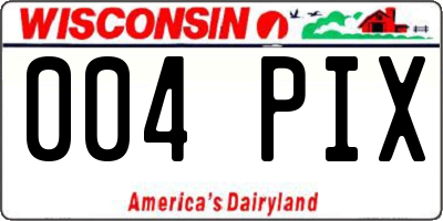 WI license plate 004PIX