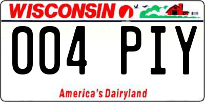 WI license plate 004PIY