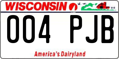 WI license plate 004PJB