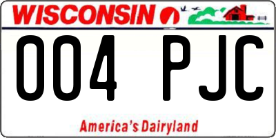 WI license plate 004PJC