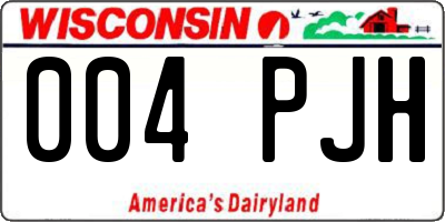 WI license plate 004PJH