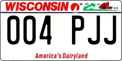 WI license plate 004PJJ
