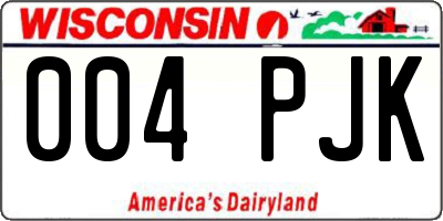 WI license plate 004PJK
