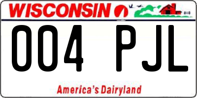 WI license plate 004PJL