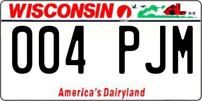 WI license plate 004PJM
