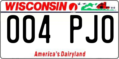 WI license plate 004PJO