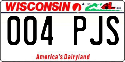 WI license plate 004PJS