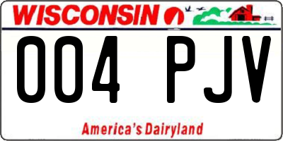 WI license plate 004PJV