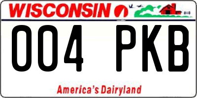 WI license plate 004PKB