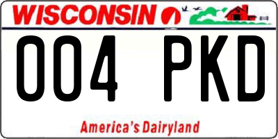 WI license plate 004PKD