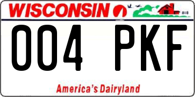 WI license plate 004PKF