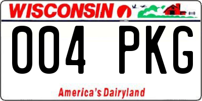WI license plate 004PKG