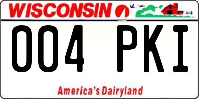 WI license plate 004PKI