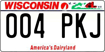 WI license plate 004PKJ