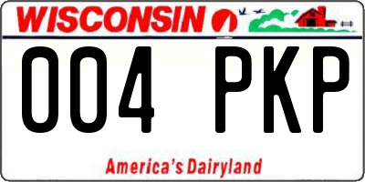 WI license plate 004PKP