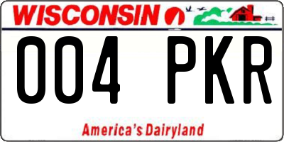 WI license plate 004PKR