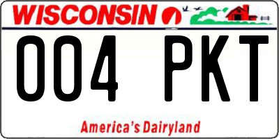 WI license plate 004PKT