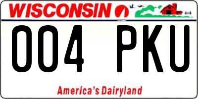 WI license plate 004PKU