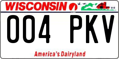 WI license plate 004PKV