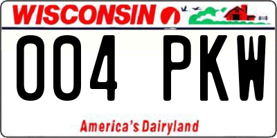 WI license plate 004PKW