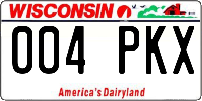 WI license plate 004PKX