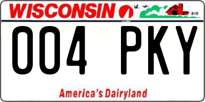 WI license plate 004PKY