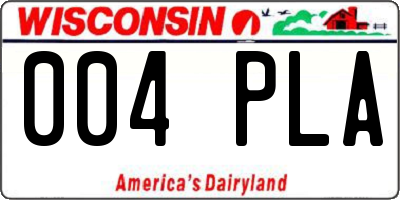WI license plate 004PLA