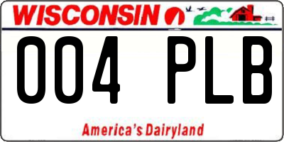 WI license plate 004PLB