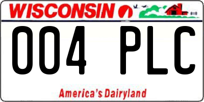 WI license plate 004PLC