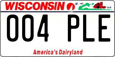 WI license plate 004PLE