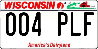 WI license plate 004PLF