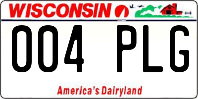 WI license plate 004PLG