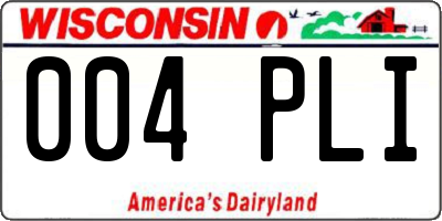 WI license plate 004PLI