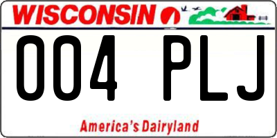 WI license plate 004PLJ