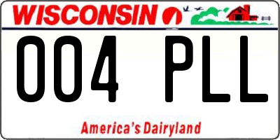 WI license plate 004PLL