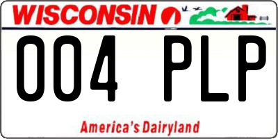 WI license plate 004PLP