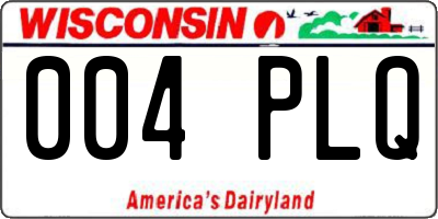 WI license plate 004PLQ