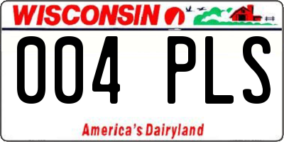 WI license plate 004PLS