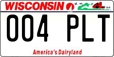WI license plate 004PLT